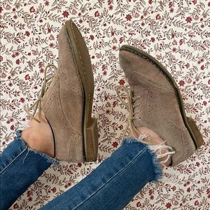 MIA tan suede shoes
